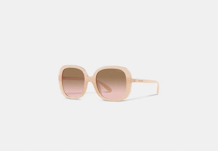 COACH®,WILDFLOWER SQUARE SUNGLASSES,Milky Pink,Front View
