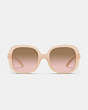 COACH®,WILDFLOWER SQUARE SUNGLASSES,Milky Pink,Inside View,Top View