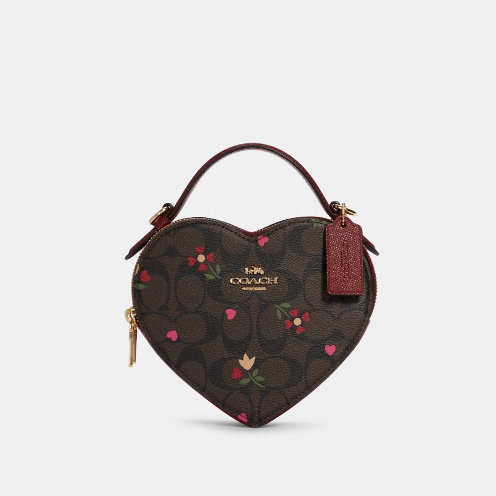 COACH® | Heart Crossbody In Signature Canvas With Heart Petal Print