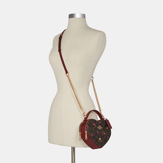 COACH® | Heart Crossbody In Signature Canvas With Heart Petal Print