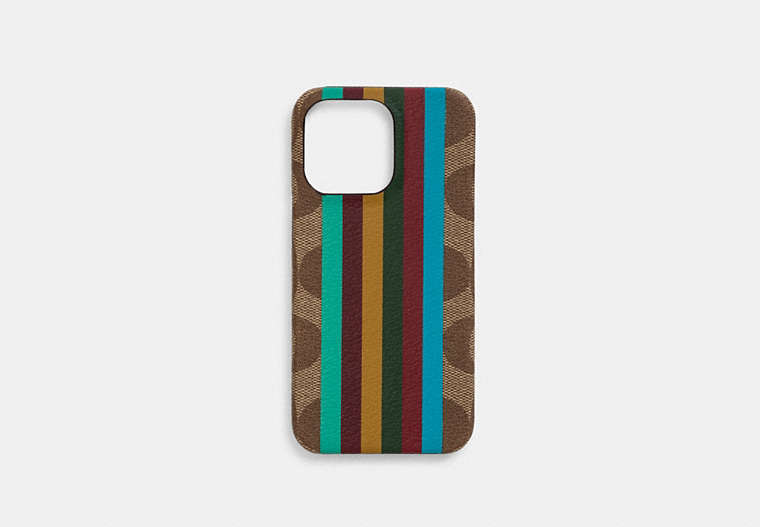 Iphone 13 Pro Case In Signature Canvas With Stripe Print