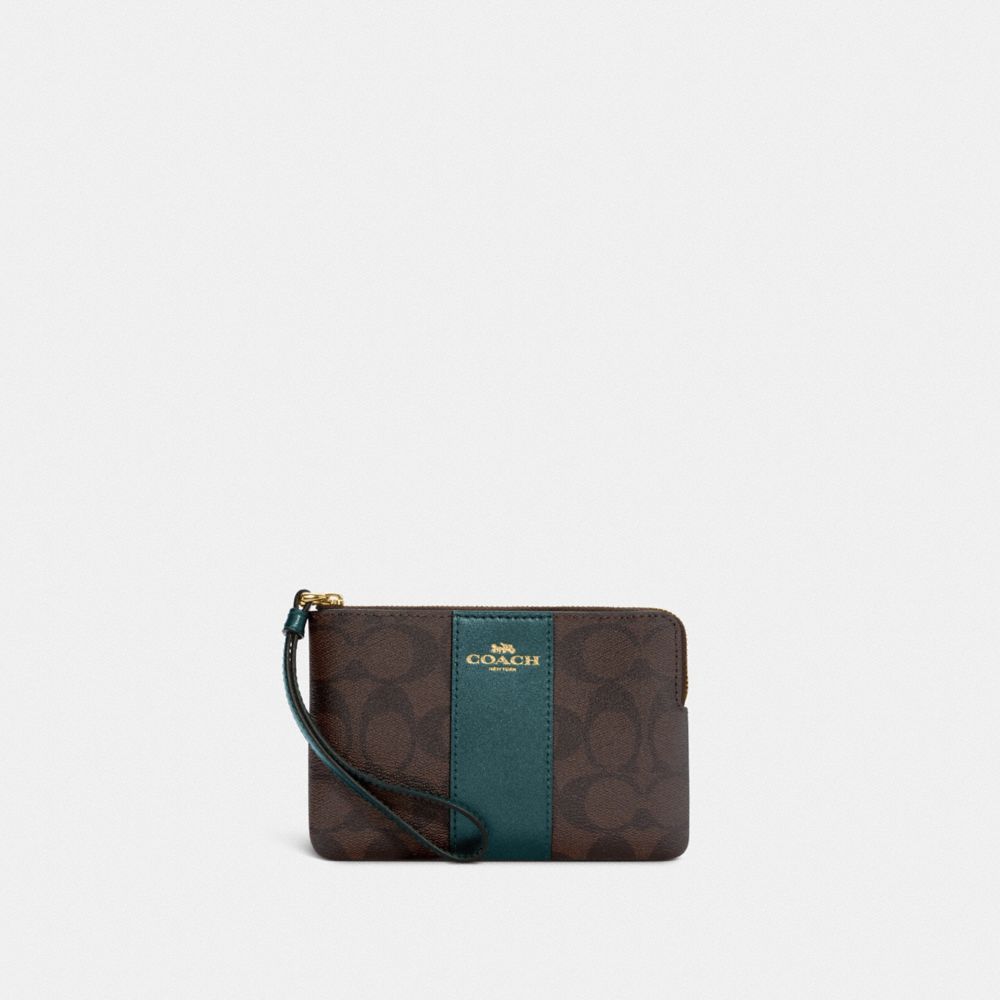 Corner Zip Wristlet In Signature Canvas image number 0