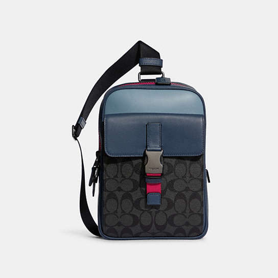 COACH® | Track Pack In Colorblock Signature Canvas