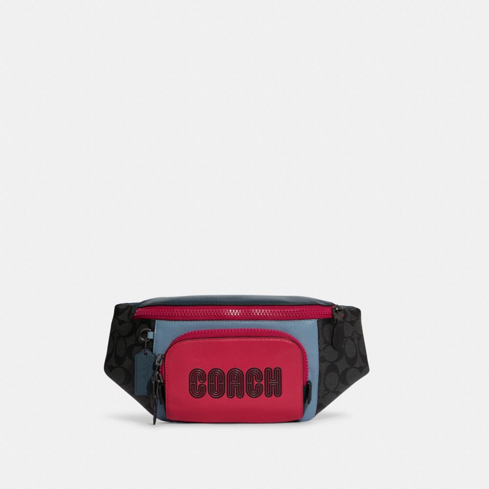 Coach Men's Track Belt Bag In Colorblock Signature Canvas With In