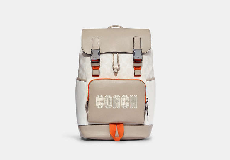 Track Backpack In Colorblock Signature Canvas With Coach image number 0
