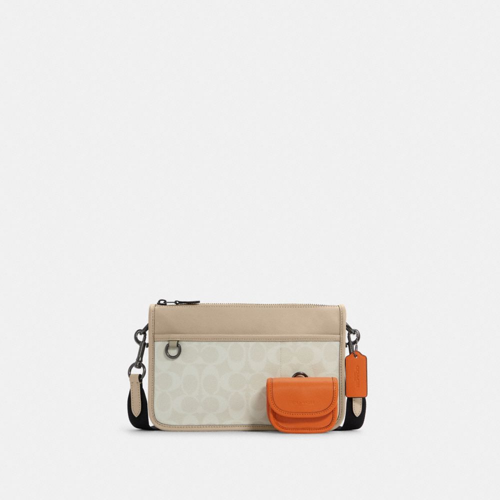 Heritage Convertible Crossbody With Hybrid Pouch In Colorblock Signature  Canvas