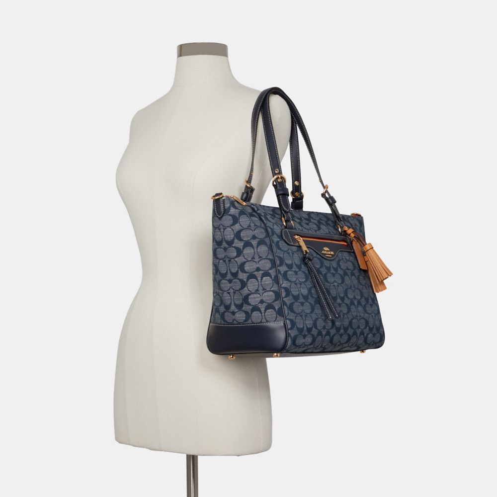 COACH® | Kleo Carryall In Signature Chambray