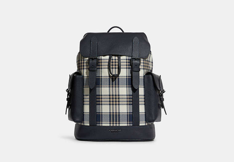 COACH® | Hudson Backpack With Garden Plaid Print