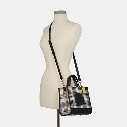 COACH® | Dempsey Tote 22 With Garden Plaid Print And Coach Patch