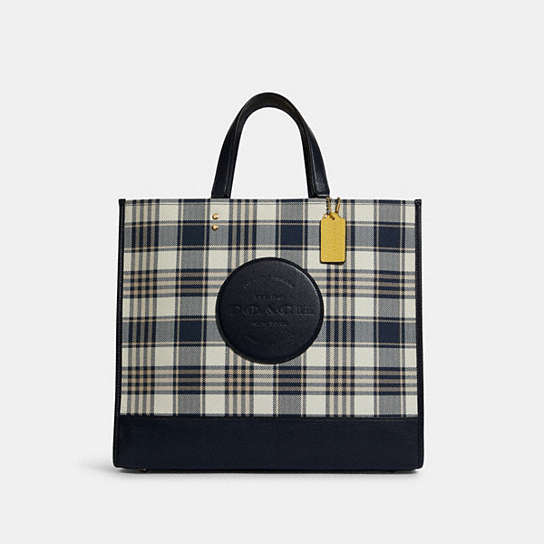 COACH® | Dempsey Tote 40 With Garden Plaid Print And Coach Patch