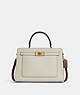 COACH®,LANE CARRYALL IN COLORBLOCK,Leather,Large,Gold/Chalk/Penny Multi,Front View