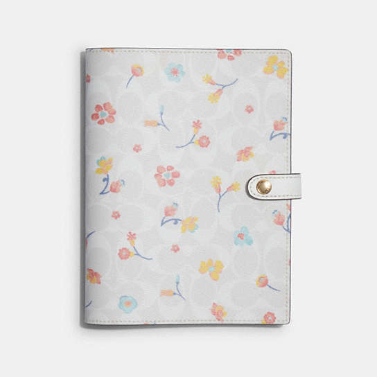 COACH® | Notebook In Signature Canvas With Mystical Floral Print
