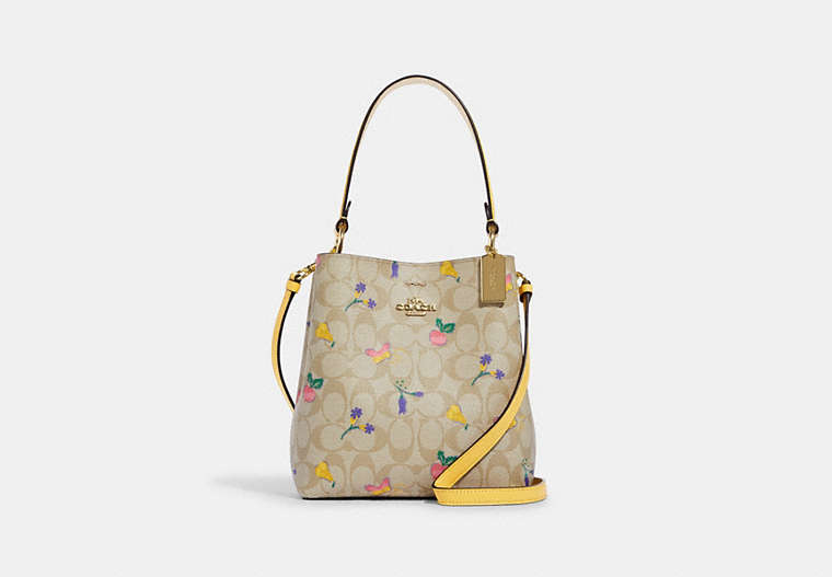 Small Town Bucket Bag In Signature Canvas With Dreamy Veggie Print