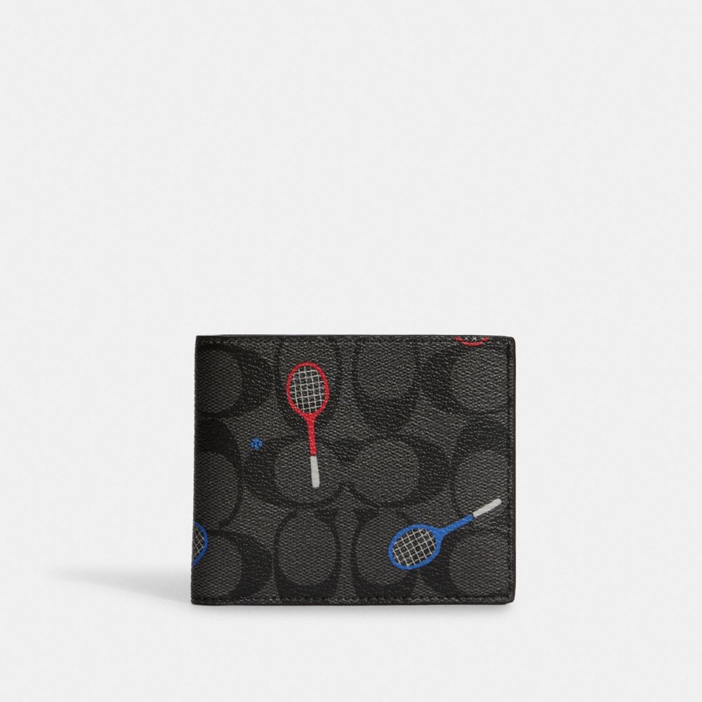 Id Billfold Wallet In Signature Canvas With Racquet Print image number 0