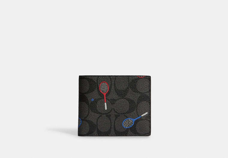 Id Billfold Wallet In Signature Canvas With Racquet Print image number 0