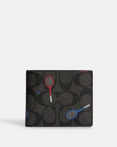 Id Billfold Wallet In Signature Canvas With Racquet Print