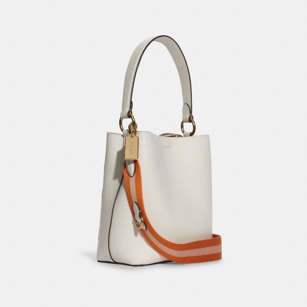 COACH®,Small Town Bucket Bag With Diary Embroidery,,Angle View