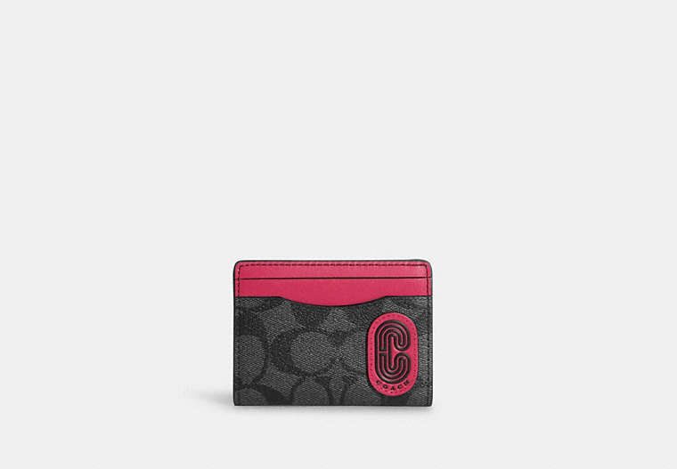 Magnetic Card Case In Colorblock Signature Canvas With Coach Patch image number 0