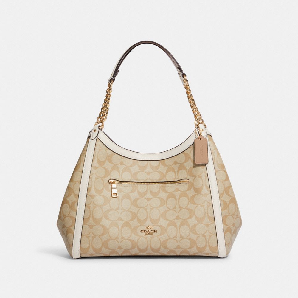 COACH Women's Chain Kristy Shoulder Bag In Signature Canvas Gold