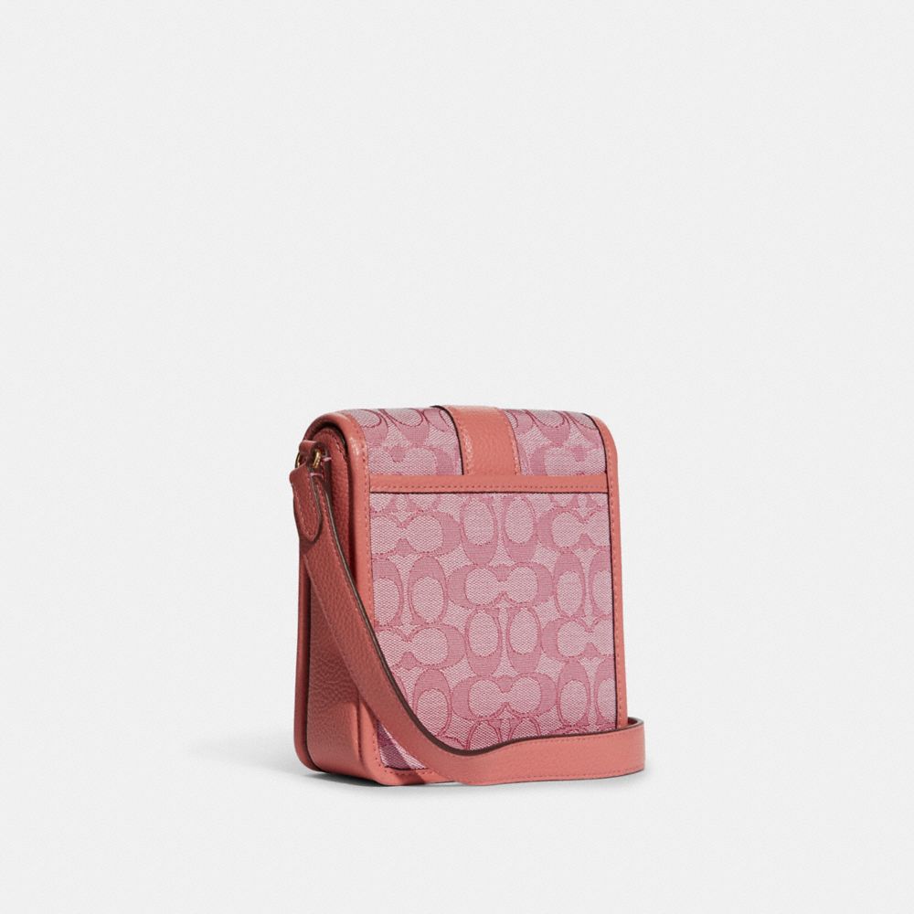 COACH®,North/South Lonnie Crossbody In Signature Jacquard,,Angle View