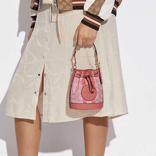 COACH OUTLET® | Mini Dempsey Bucket Bag In Signature Jacquard With 