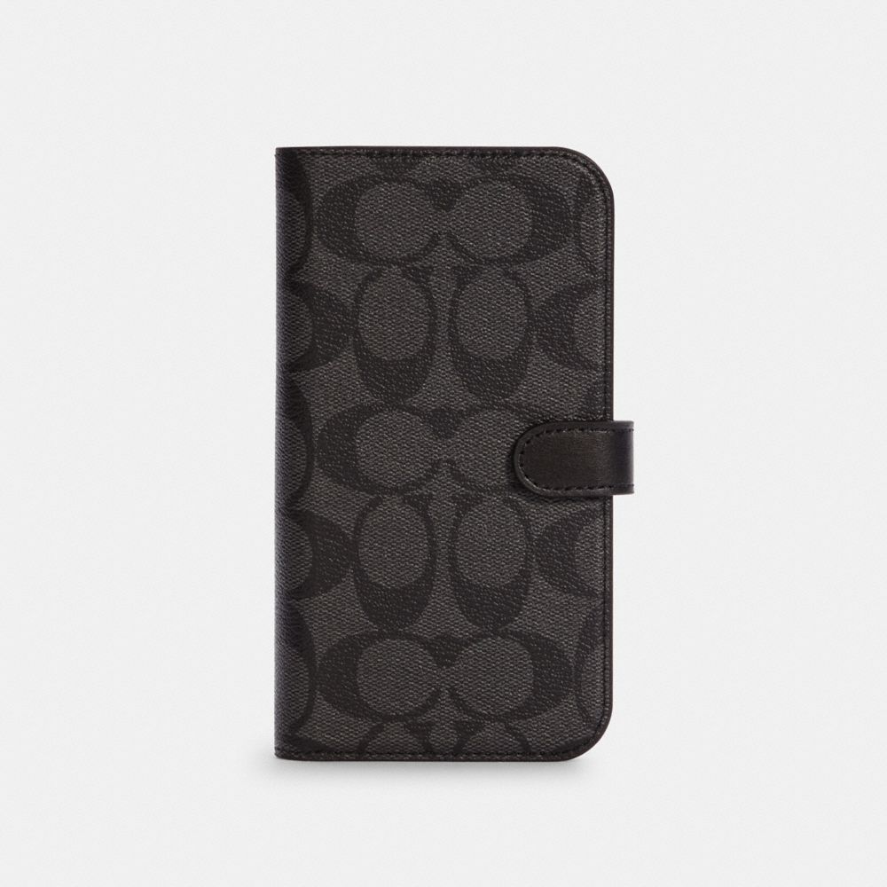 COACH® Iphone 13 Pro Max Folio In Signature Canvas