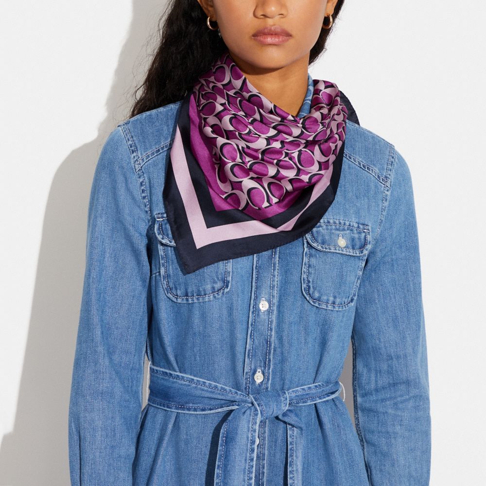 COACH OUTLET® | Signature Print Silk Square Scarf