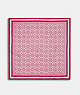 COACH®,SIGNATURE PRINT SILK SQUARE SCARF,Silk,Bold Pink,Front View