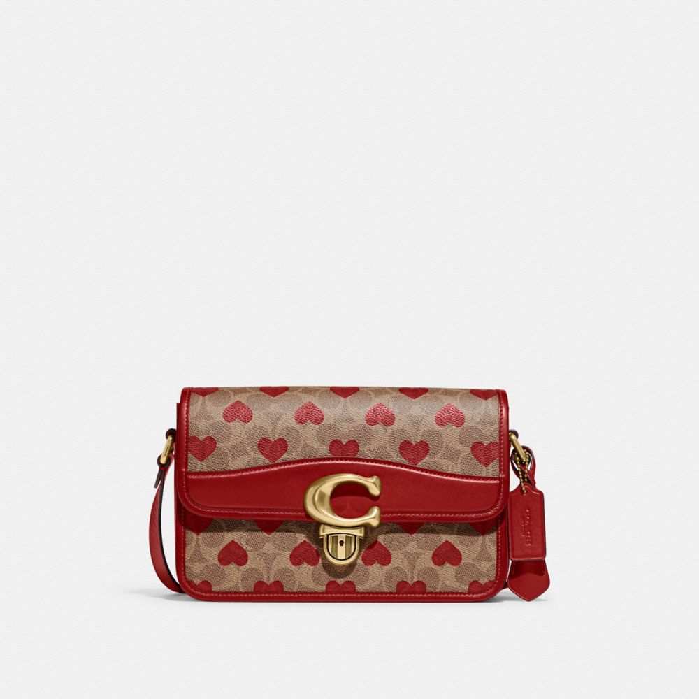 Coach Teri Shoulder Bag with Stripe Heart Print