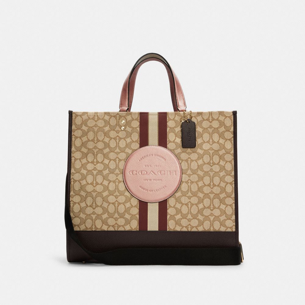 COACH® | Dempsey Tote 40 In Signature Jacquard With Stripe And Coach Patch