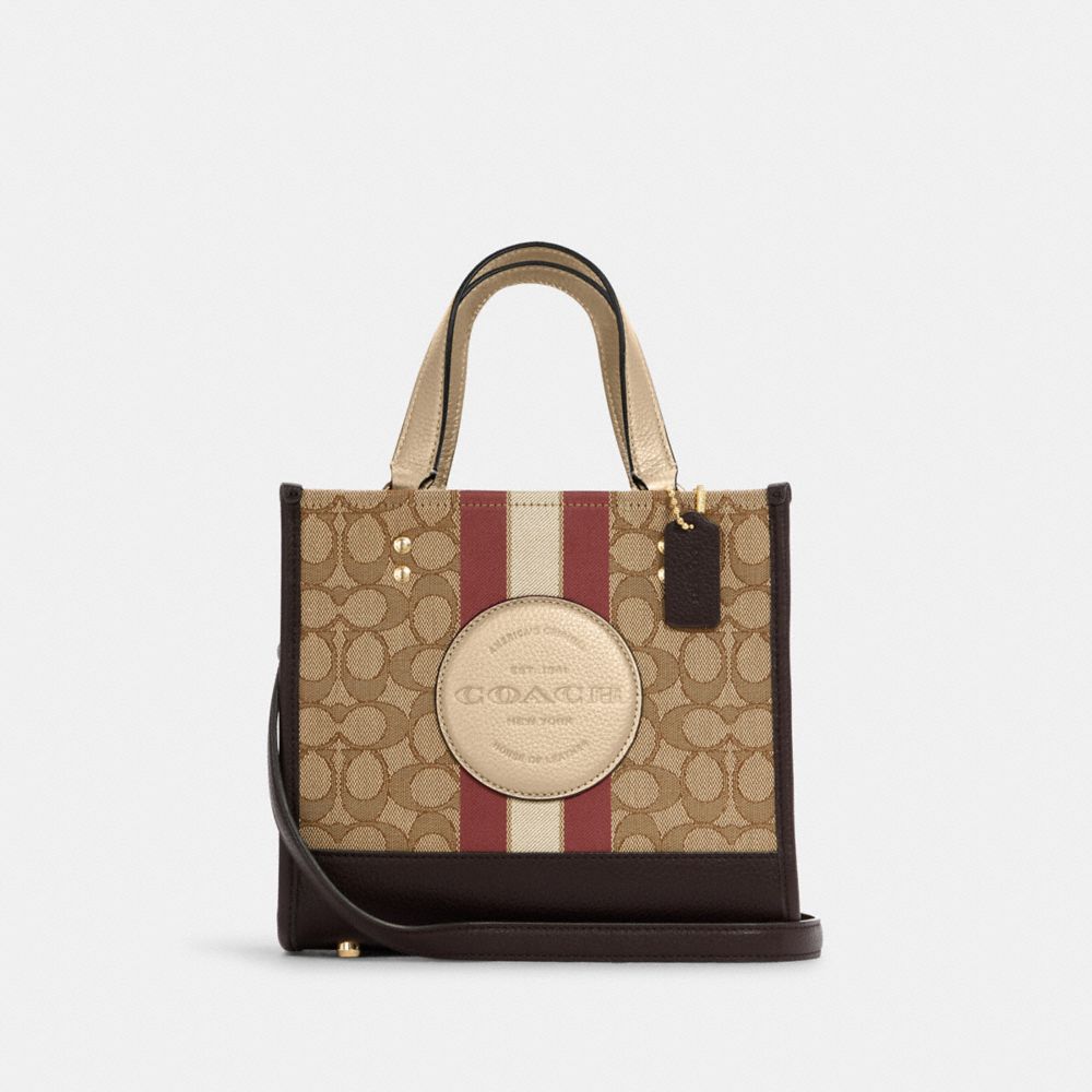 COACH® | Dempsey Tote 22 In Signature Jacquard With Stripe And Coach Patch