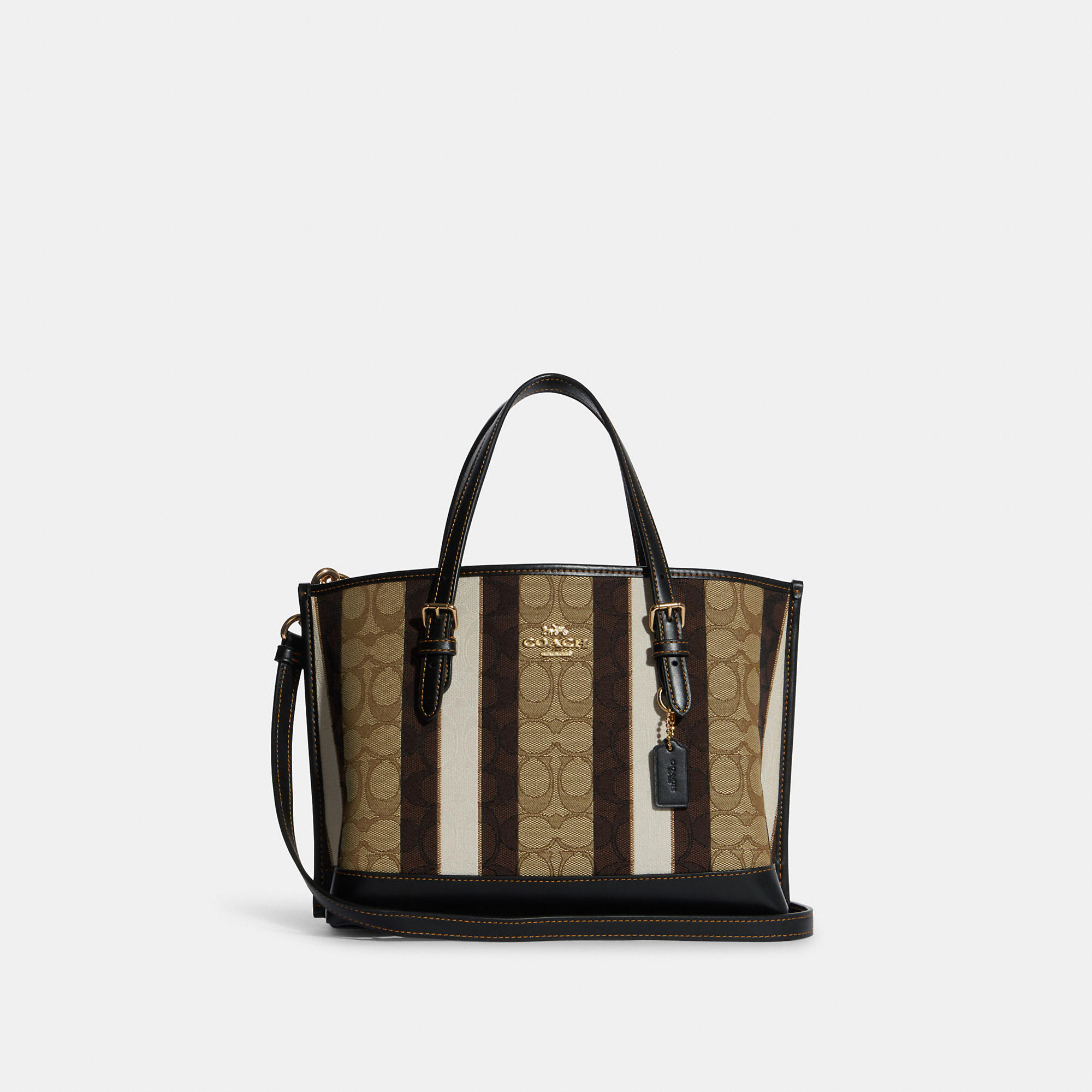 Coach Outlet Mollie Tote 25 In Signature Jacquard With Stripes In Beige ...