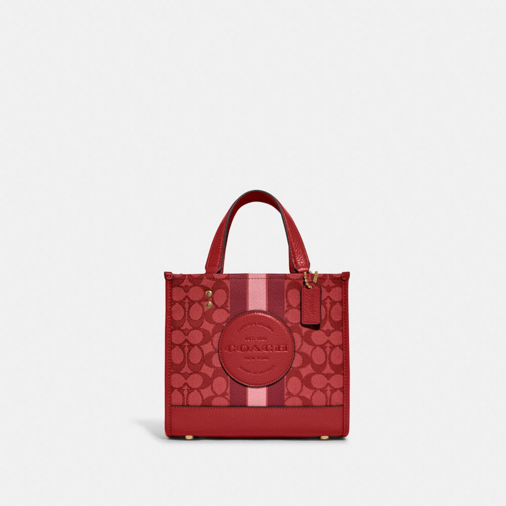 Dempsey Tote 22 In Signature Jacquard With Stripe And Coach Patch