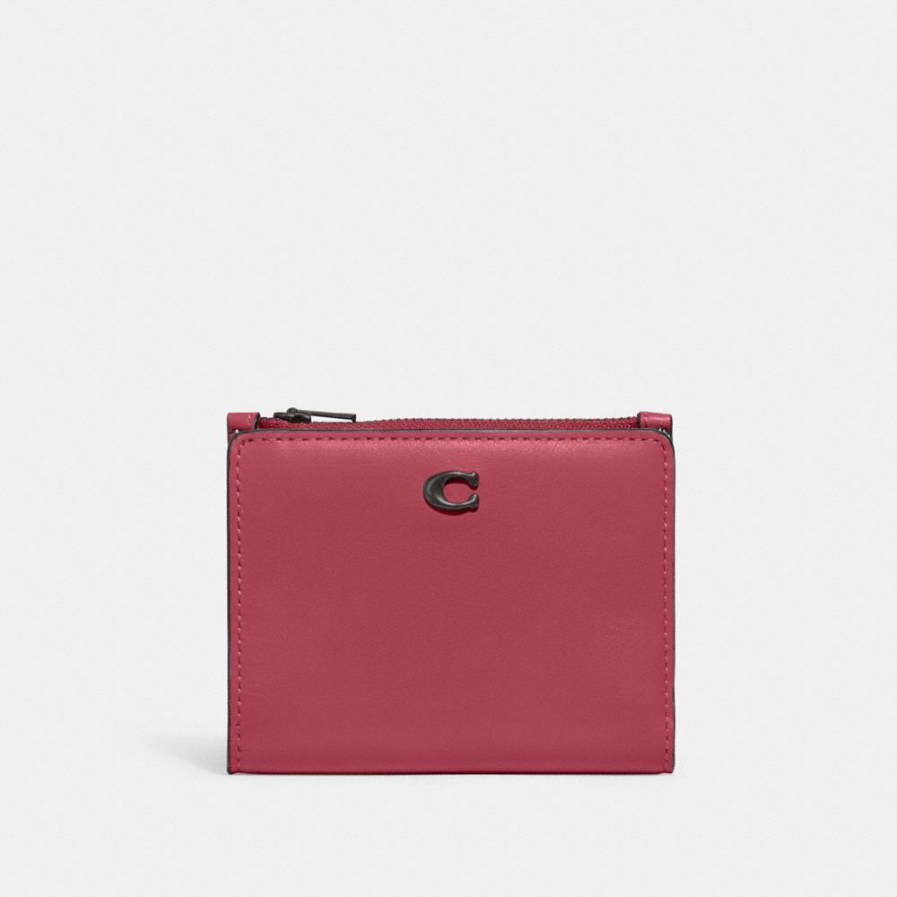Coach Bifold Snap Wallet In Pewter/rouge