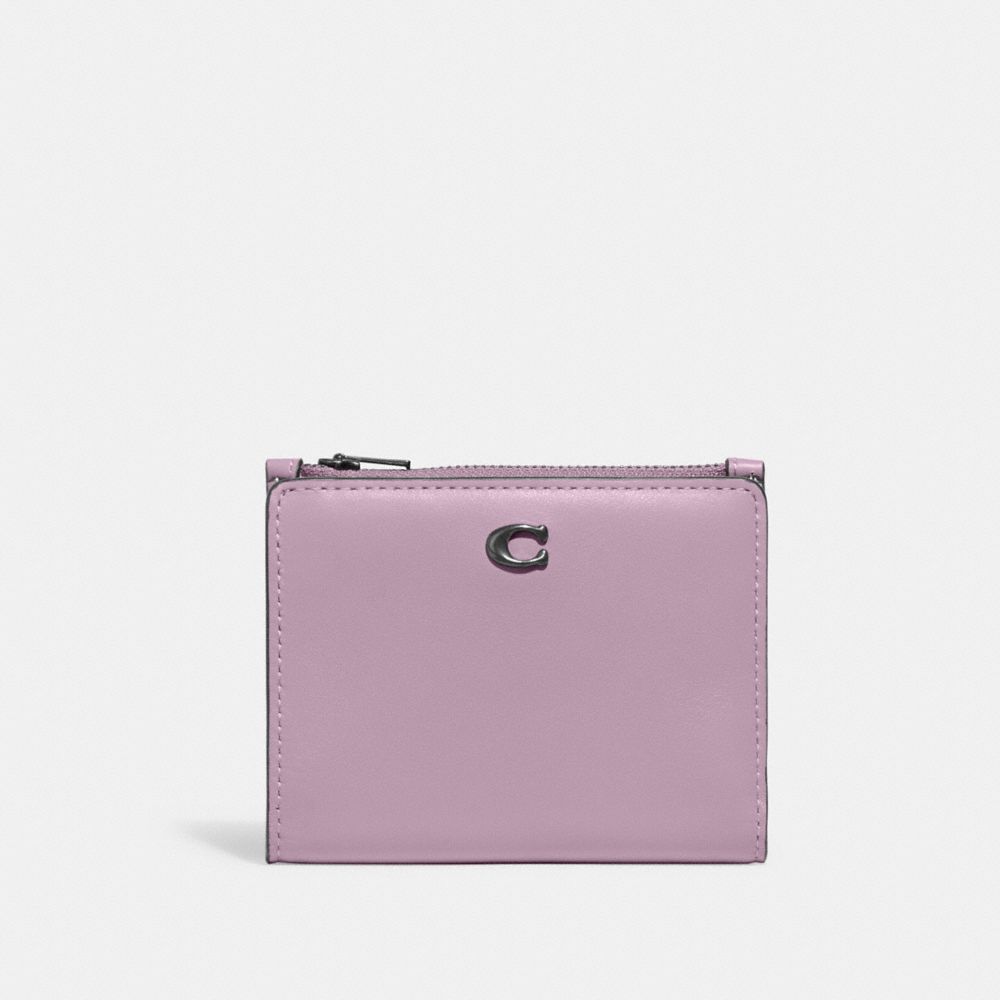 Coach Bifold Snap Wallet In Pewter/ice Purple
