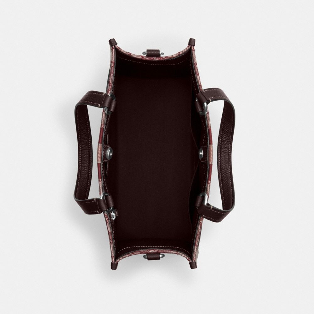 COACH®,Dempsey Carryall Bag In Signature Jacquard With Stripe And Coach Patch,Leather,Recycled Polyester,Cotton Blend,Tote...,,Inside View,Top View