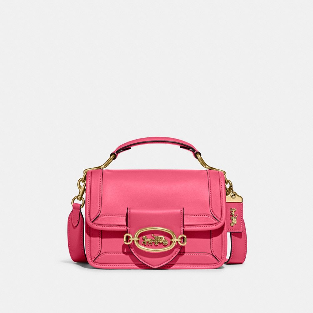 Coach Hero Shoulder Bag In Brass/petunia