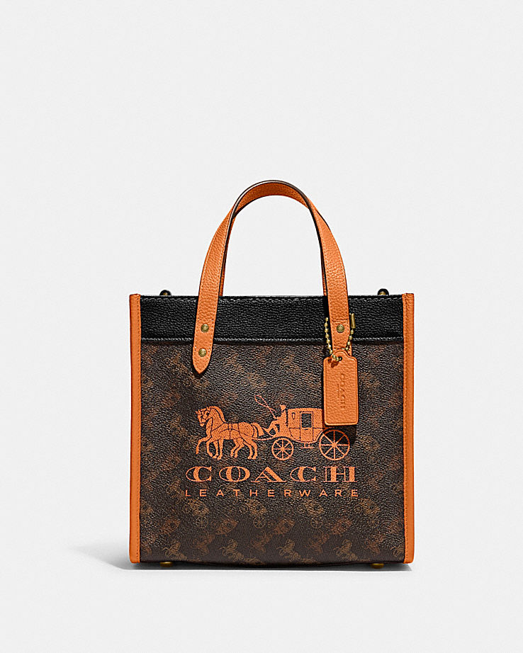 CoachField Tote 22 With Horse And Carriage Print And Carriage Badge