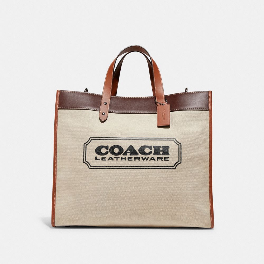 【公式】COACH – コーチ | フィールド トート 40 オーガニック コットン キャンバス ウィズ コーチ バッジ | トートバッグ