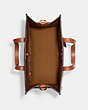 COACH®,FIELD TOTE 30 WITH COACH BADGE,Brass/Dark Natural Multi,Inside View,Top View