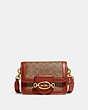 COACH®,HERO CROSSBODY IN SIGNATURE CANVAS,Signature Coated Canvas,Small,Brass/Tan/Rust,Front View