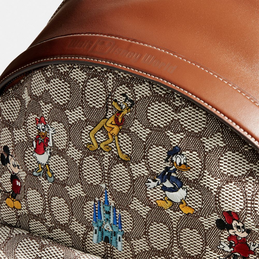 Disney X Coach Charter Backpack In Signature Textile Jacquard With 
