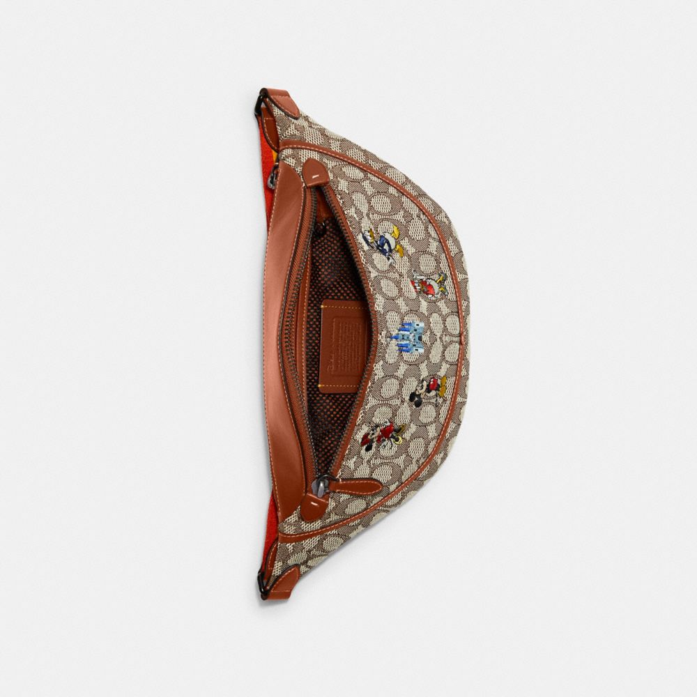Disney X Coach League Belt Bag In Signature Textile Jacquard With