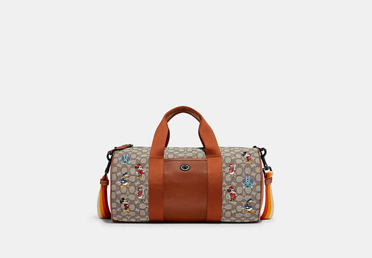 Disney X Coach Duffle In Signature Textile Jacquard With Mickey Mouse And Friends Embroidery