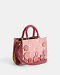 COACH®,ROGUE 25 IN COLORBLOCK WITH TEA ROSE,Glovetanned Leather,Small,Brass/Bubblegum Multi,Angle View