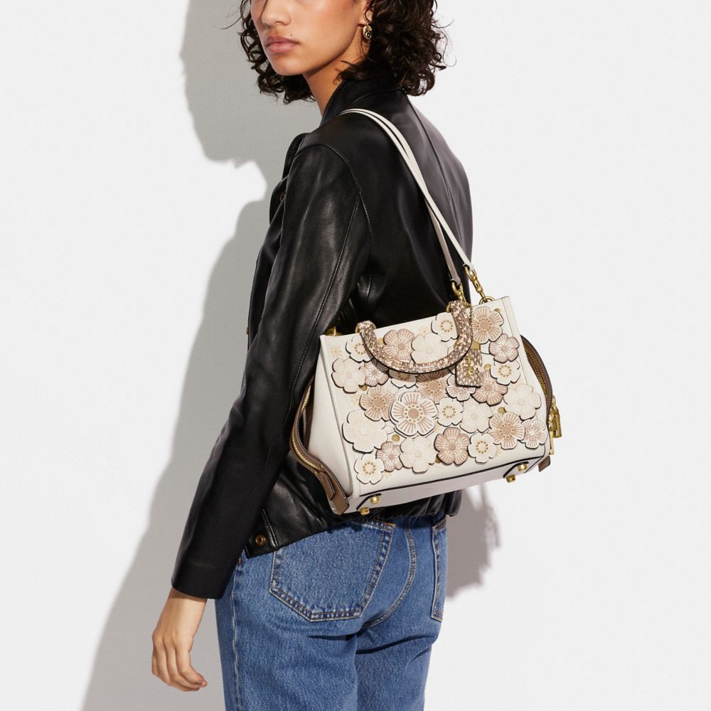 Coach Rogue 25 In Colorblock With Tea Rose And Snakeskin Detail