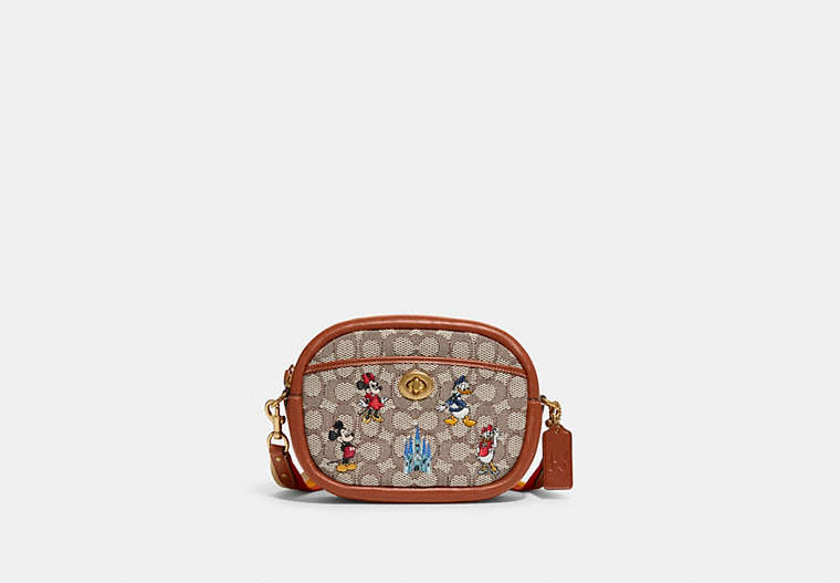 Disney X Coach Camera Bag In Signature Textile Jacquard With Mickey Mouse And Friends Embroidery