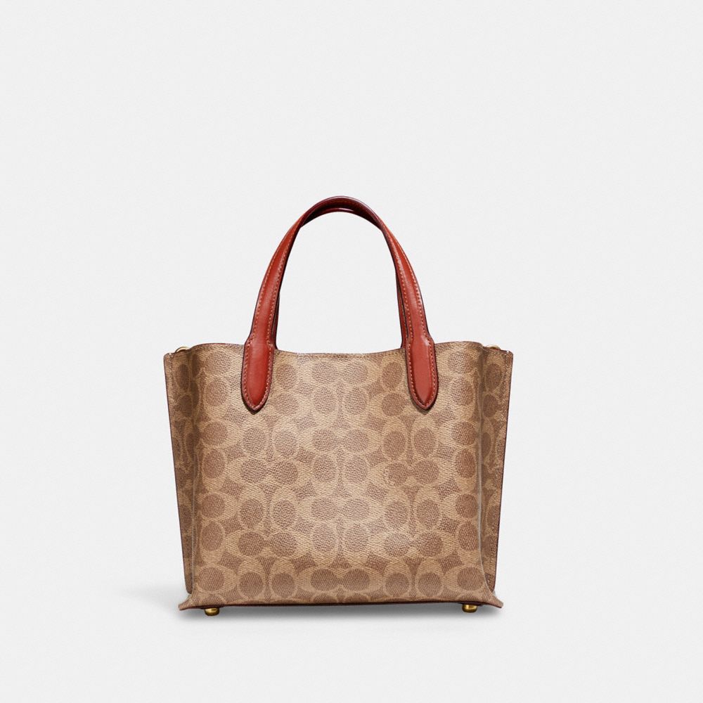 Shop Coach Willow Tote 24 Aus Signature Canvas In Brass/tan/rust