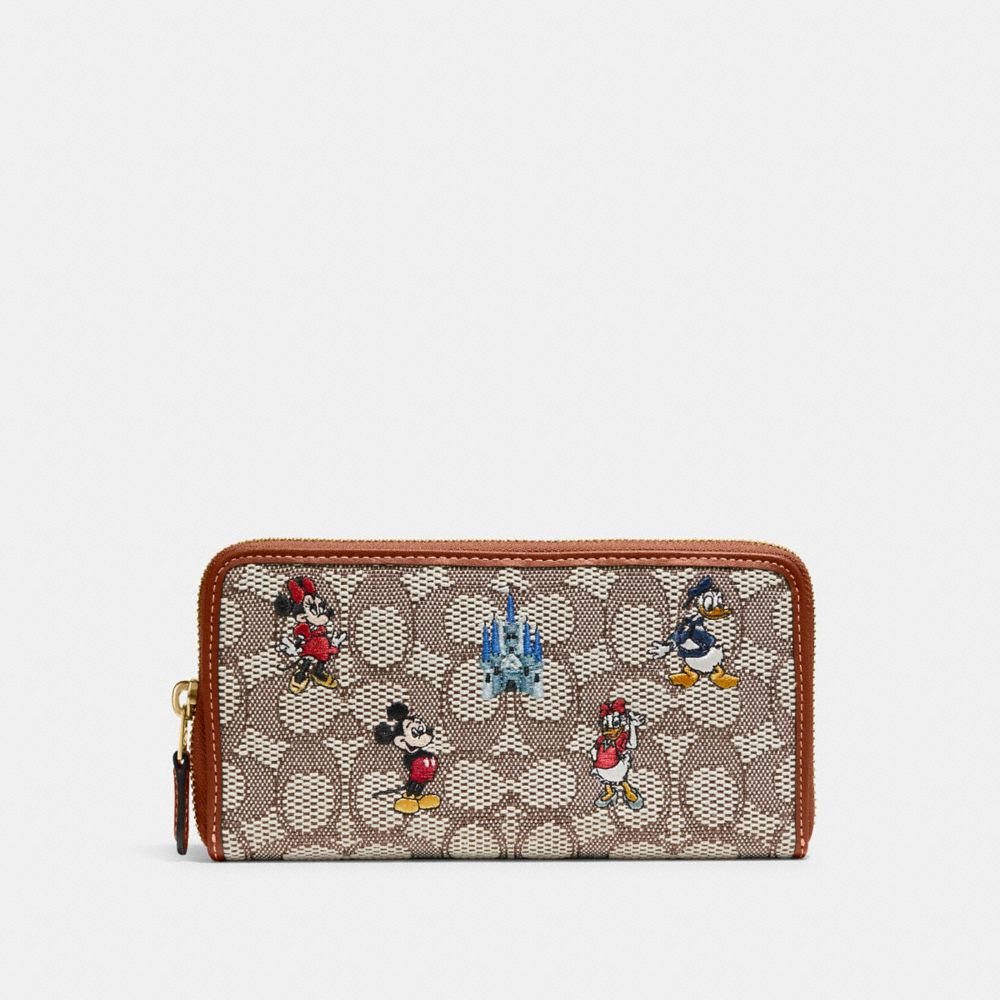 公式 Coach コーチ Disney X Coach アコーディオン ジップ ウォレット シグネチャー ミッキーマウス エンブロイダリー 長財布