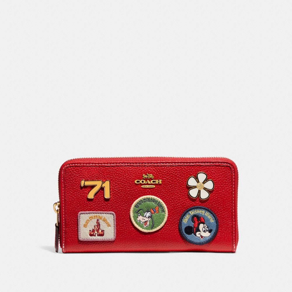Disney X Coach Accordion Zip Wallet With Patches Coach